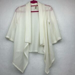 White Lace Relaxed Lightweight Open Cardigan/Shaw Sz L